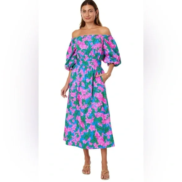 Lilly Pulitzer Shawnlee Elbow Sleeve Maxi Size S - Picture 1 of 5